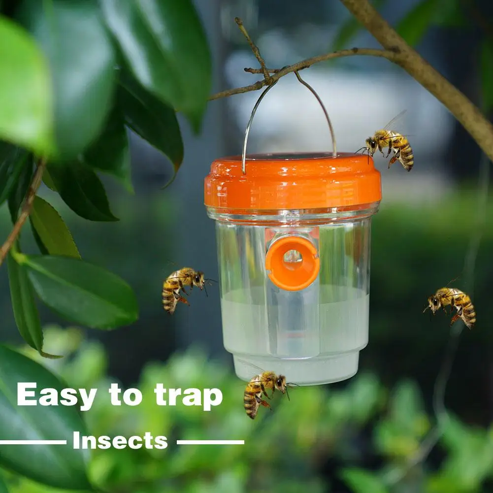 New Solar Powered Wasp Trap Lights Waterproof Outdoor Non-toxic Bee Trap Reusable Supplies Traps