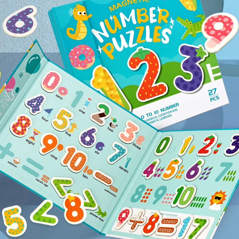Magnetic Logic Puzzle Cognitive Book for Kids Number Operations Math Skills Educational Toy STEM Learning Magnetic Stickers