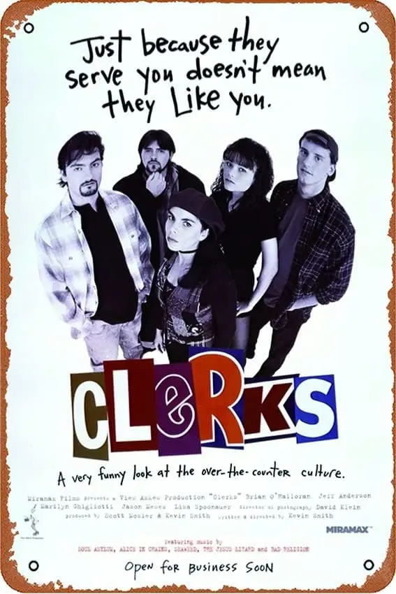 Clerks - One Sheet Plaque Poster Metal Tin Sign ; Vintage Retro Wall Decor