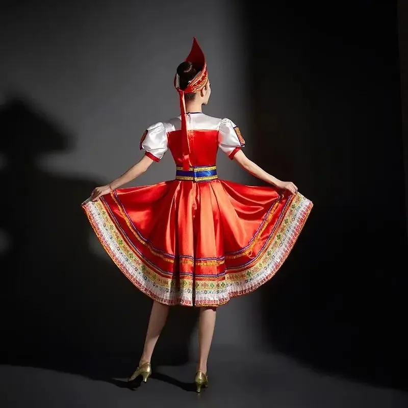 Halloween Women Russian Dance Girl Costume Red Sarafan Folk Party Fancy Dress Adult Russian National Traditional Clothing