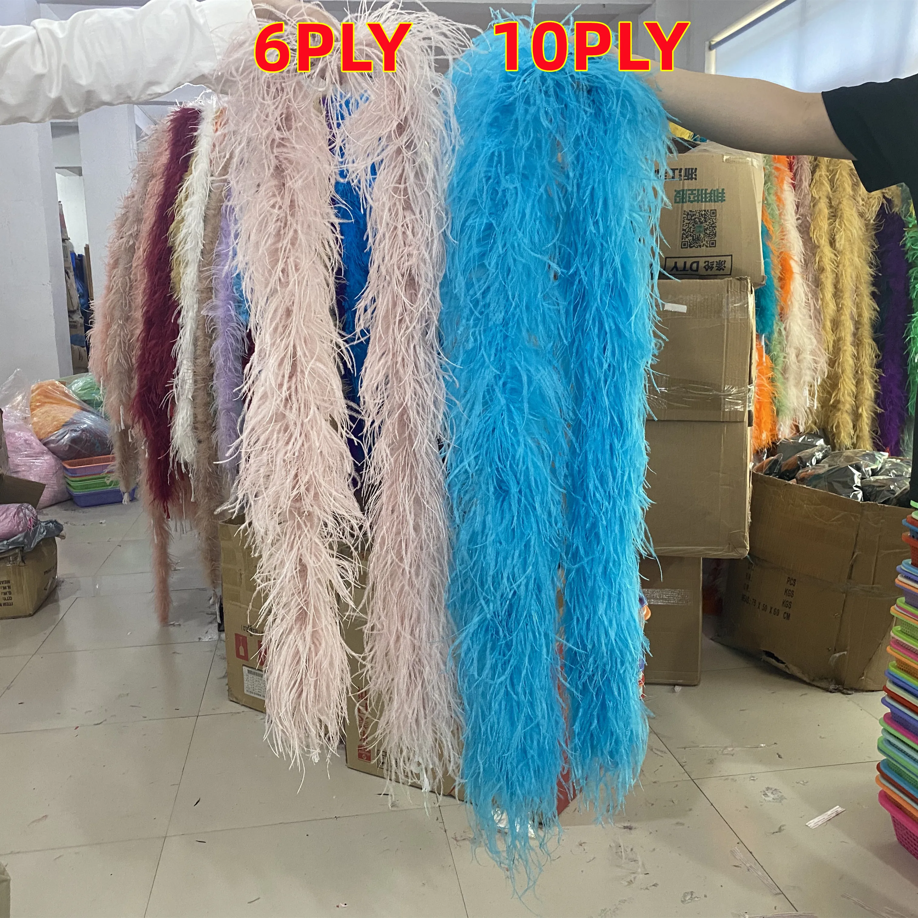 Dyed Colorful Ostrich Feather Boa Real Ostrich Feathers Trim for Wedding  Party Clothing Craft Decoration Accessories 2 Meters