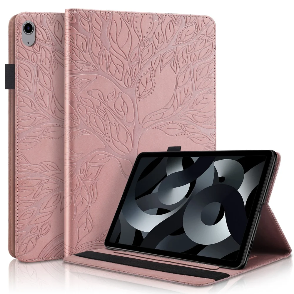 Embossed Tree Flip Wallet Stand Tablet Case Cover