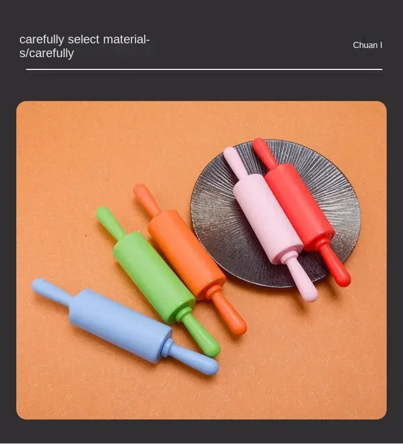 Description Picture 4 of itemxgnvpy Plastic rolling pin Household small PP handle Roller dumpling rolling stick Children's mini dough stick baking tool