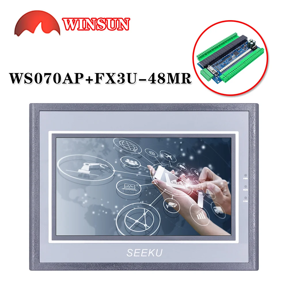 FX3U-14 -24 -32 -48 FX3U + HMI PLC  7 ġ ÷ ȭ  ̺ WS-070AP 
