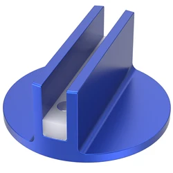 Aluminum Universal Jack Pad Adapter - Slotted Frame Rail Protector and Support Grip (Blue)