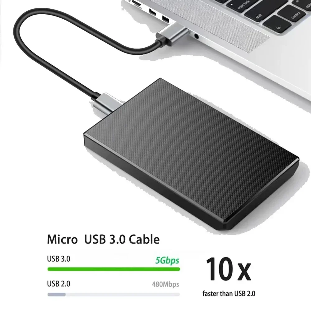 High-Speed USB 3.0 Type A to Micro B Data Sync Cable for External Hard Drives, 5Gbps Transfer Rate