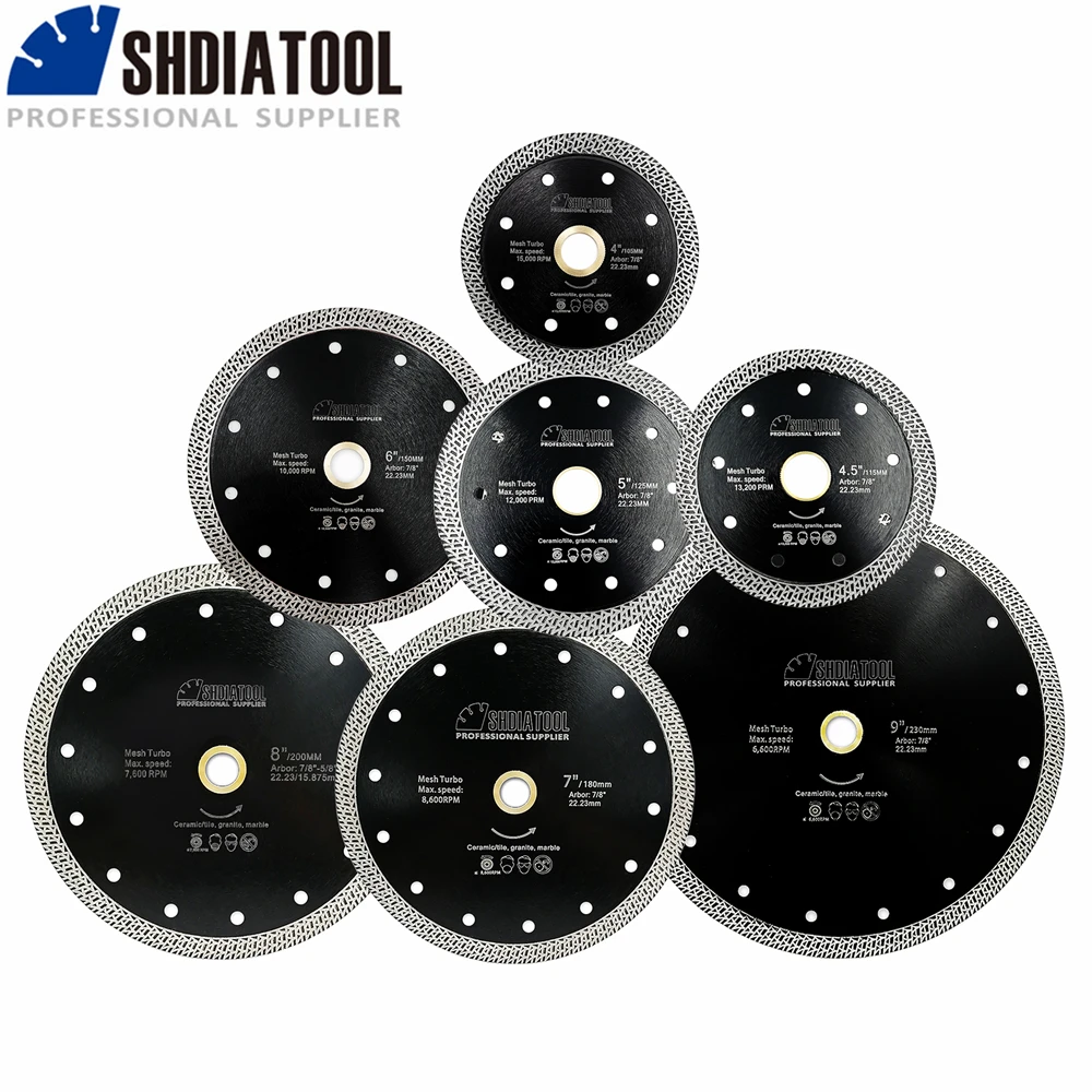 SHDIATOOL Disco De Diamante Turbo Corte De 115mm Para Azulejos De