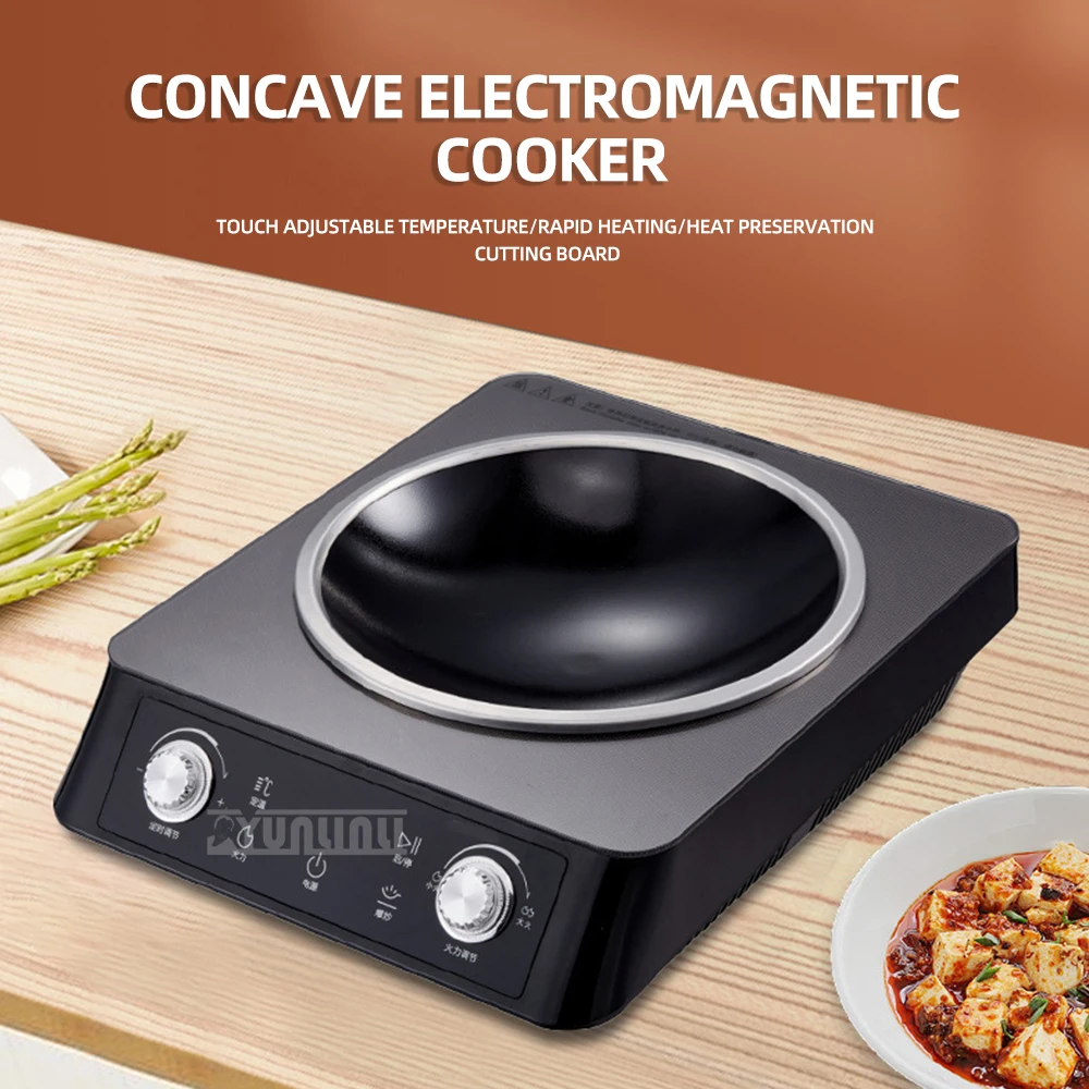 3500W Stir Frying Stove Induction Wok Stove Kitchen Concave Induction Cooker High Power Intense Fire