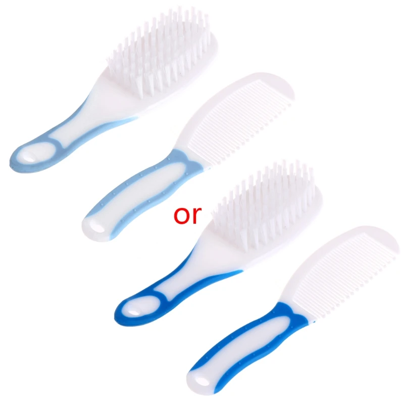 Baby Comb and Brush Set Nursing Supplies Bathing Washing Hair Soft Bristle Round Tip Safe for Head Massage A2UB