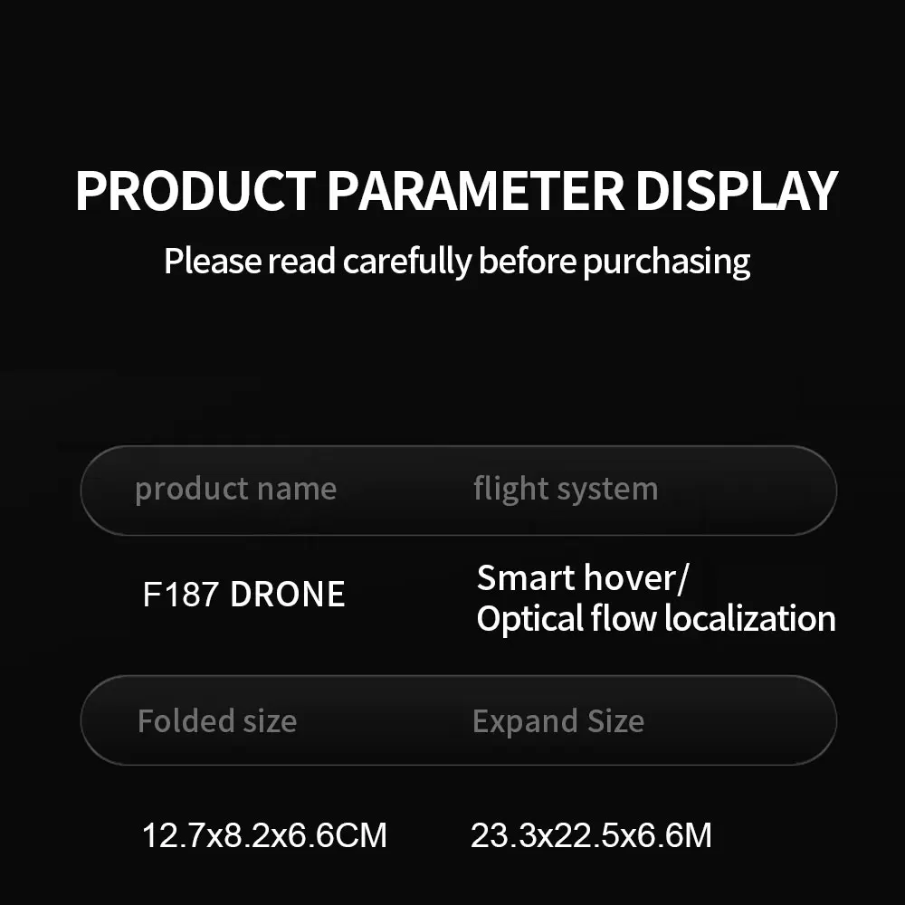 flight system f187 drone smart hover/ optical flow localization folded