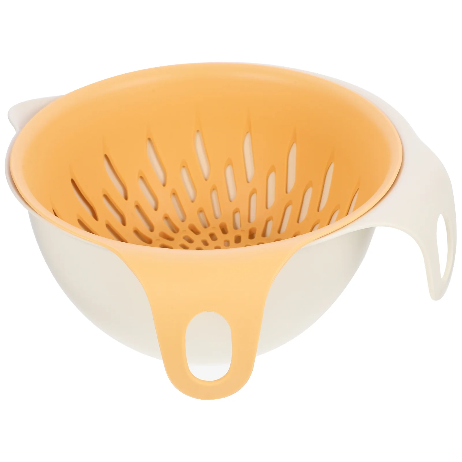 

Kitchen Strainer Colander Drain Basket Double‑Layer Household Fruit Draining Basket Washing Bowl (L)