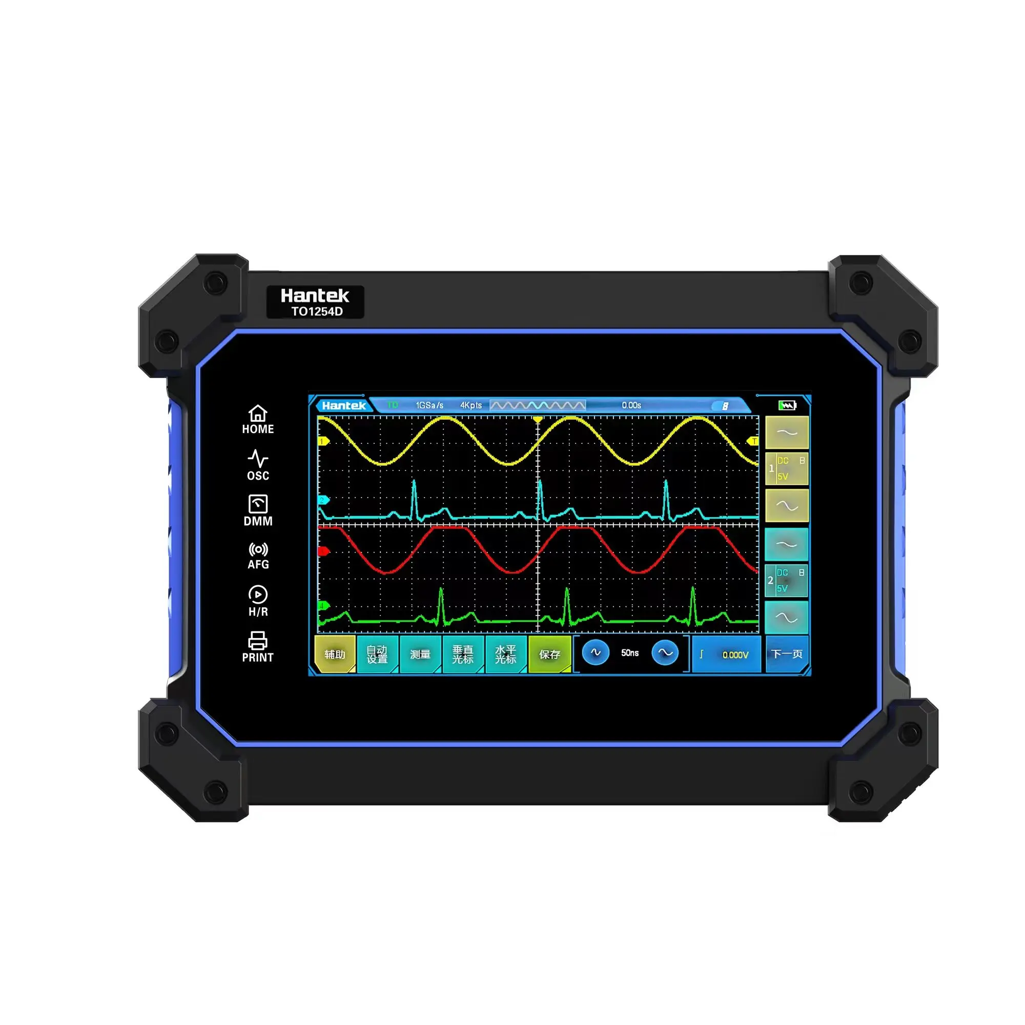 

Multi-function Full Touch Screen TO1254D 250MHz Bandwidth 1G Sa/s Sampling Rate 8M Storage depth Tablet Digital Oscilloscope