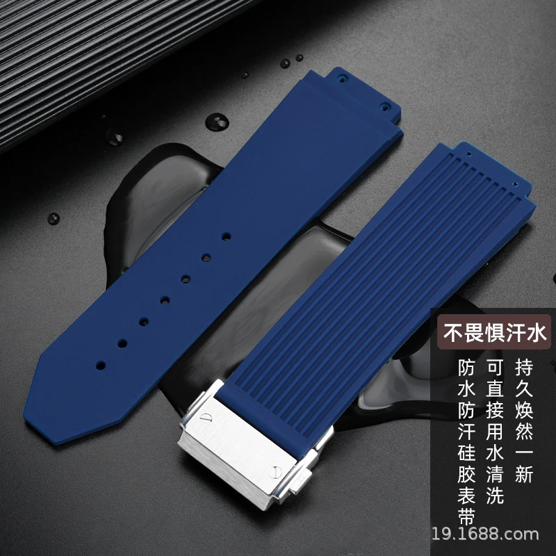 TPUOTI Voor Hublot BIG BANG Zwart Blauw Wit Siliconen TPUOTI Voor Hublot BIG BANG Zwart Blauw Wit Siliconen