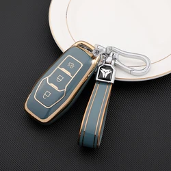 Premium TPU Car Key Case Cover - Sleek Protection for Your Vehicle Key Accessories (Grey with key chain)
