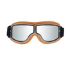 Lunette de Motocross rétro pliables en cuir Vintage, coupe-vent respirant