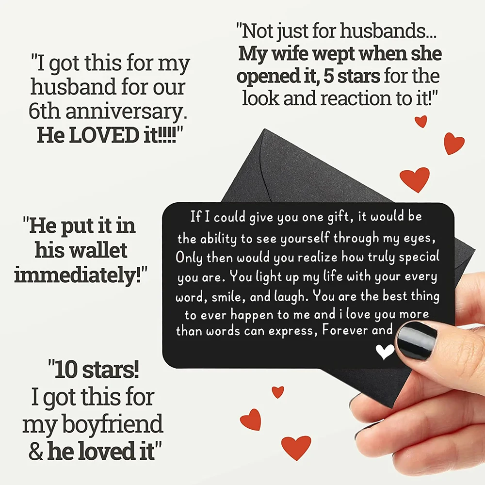 Elegant I Love You Wallet Insert Card - Perfect Gift for Weddings, Anniversaries, and Birthdays