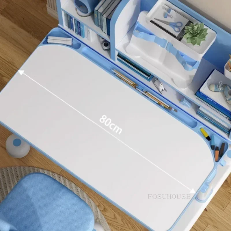 Children Desk and Chair Set Ergonomic Kids School Writing Lift Table with Drawers Height Adjustable Table Children Furniture U