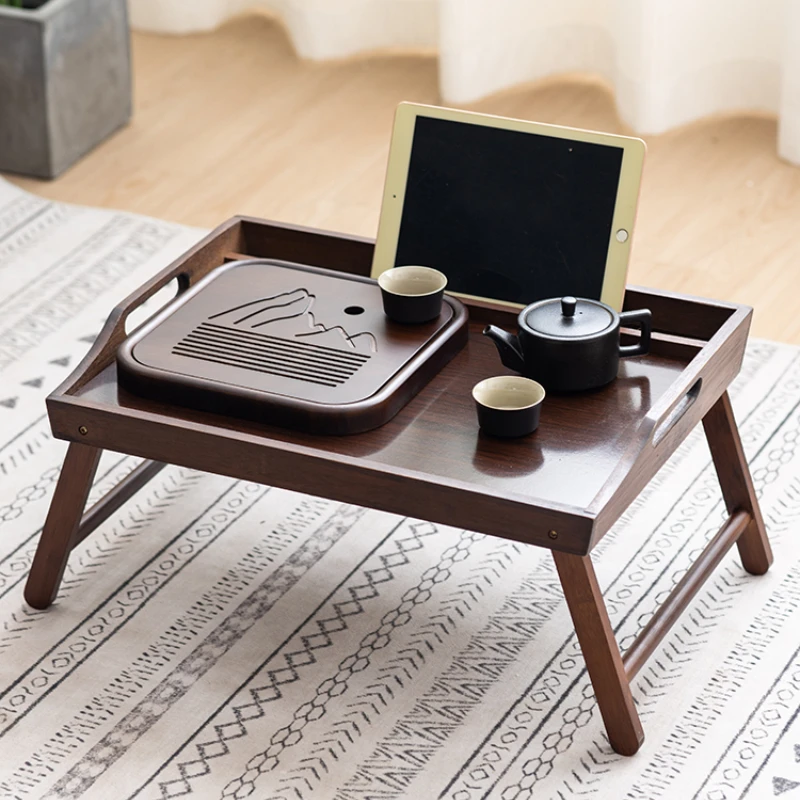 

small coffee table, folding kang table, household solid wood balcony, Japanese window sill, tatami low tea table table