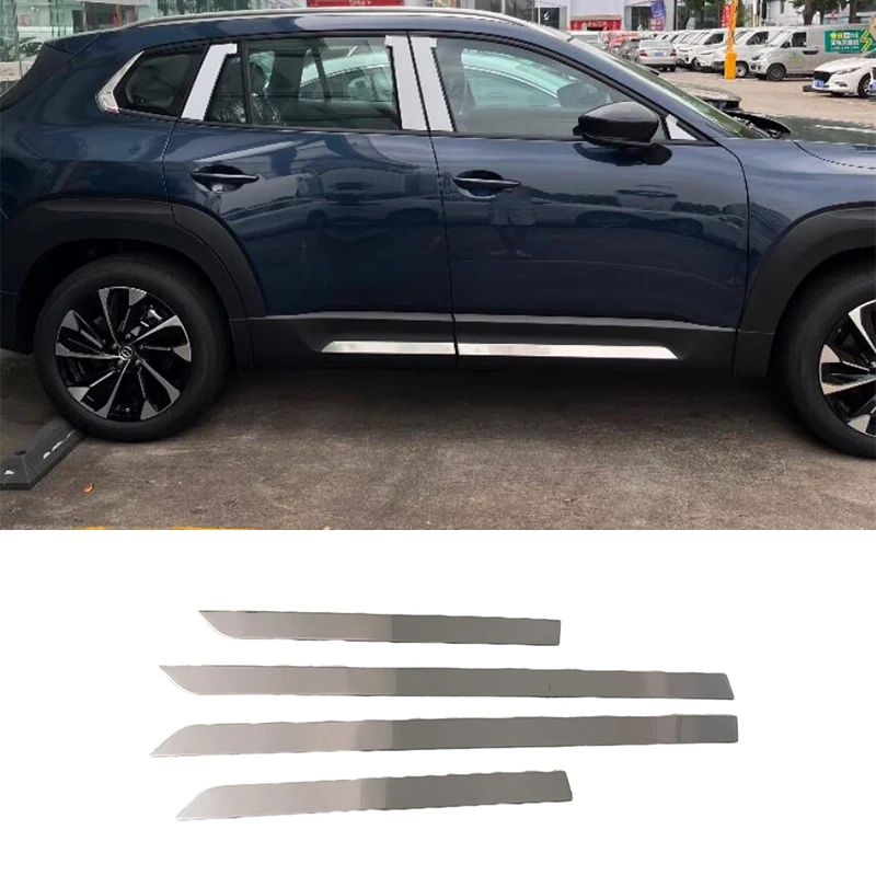 

Автомобильные аксессуары для Mazda CX-50 2023-2024, нержавеющая сталь, хромированная, серебристая, боковая крышка корпуса, комплект отделки, 4 шт.