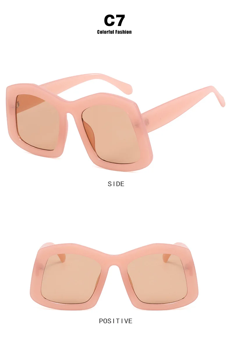 Luxuriöse Designer-Sonnenbrille, trendige, übergroße, speziell geformte Sonnenbrille für Damen, beliebte Herren-Sonnenbrille für Sommerreisen, Autofahren, UV400-Schutz – Detail 14
