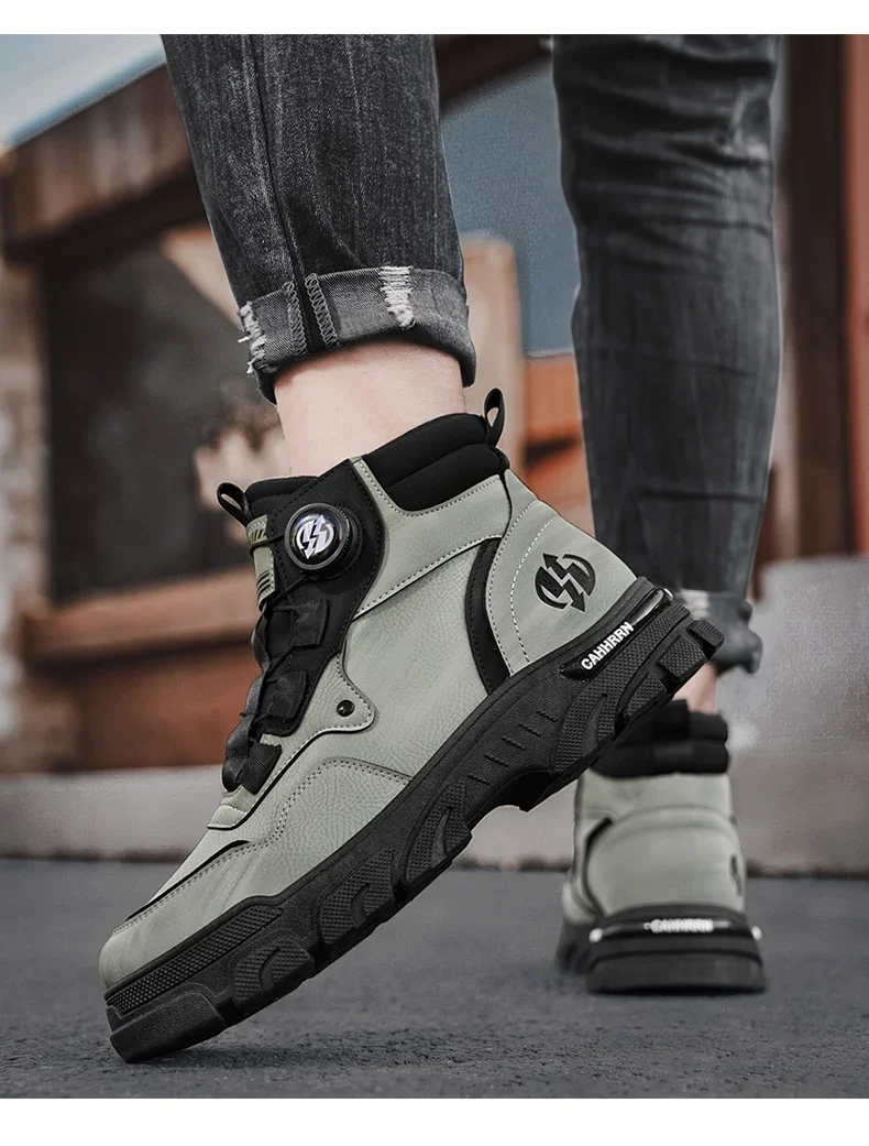 Boots Men Shoes Casual Cowboy Tactical Motorcycle Chelsea Ankle Work Leather Outdoor Designer Luxury Hiking Botas Hombre