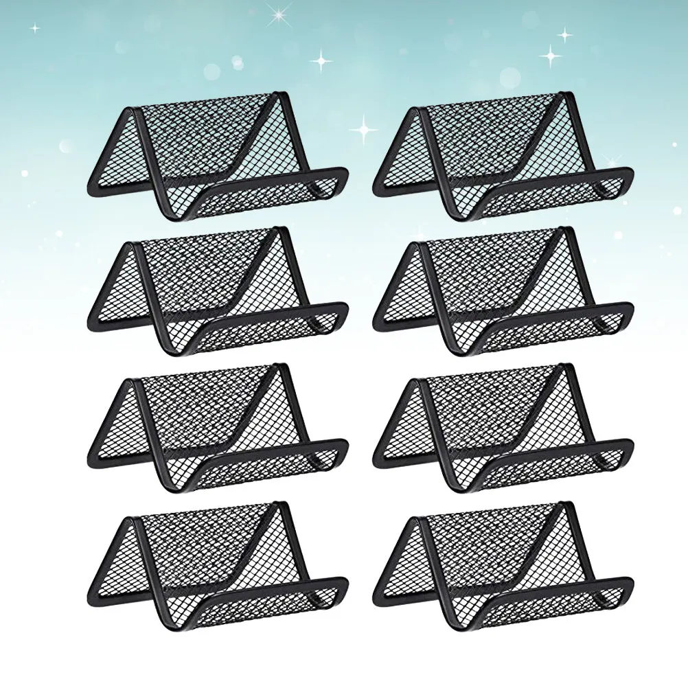 8Pcs 절묘한 수제 철 명함 홀더 이름 주최자 카드용 금속 데스크탑 케이스 ID 신용 카드 사무실 홈