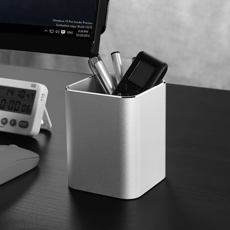 Metal Pen Cup Pen Organizer Desk Makeup Brush Storage Holder for Bathroom Bedroom Vanity Office Desk Organizer