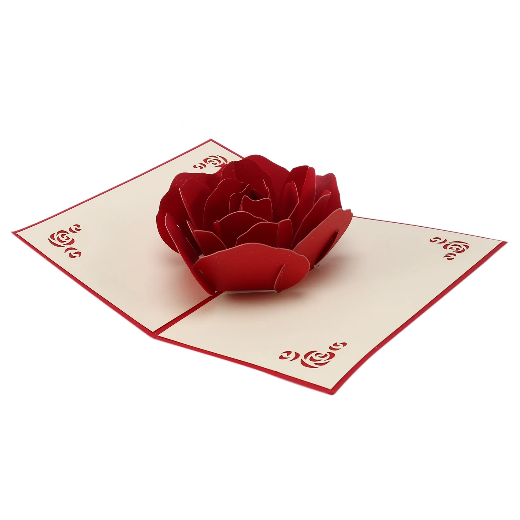 L19-3D Up Rose 감사합니다 인사말 엽서 꽃 수제 빈 빈티지 종이 생일 축하 사랑 선물 카드