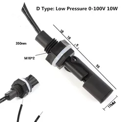 Horizontal Float Switch Side Mount Liquid Level Sensor Controller for Automatic Water Pump Control (D)