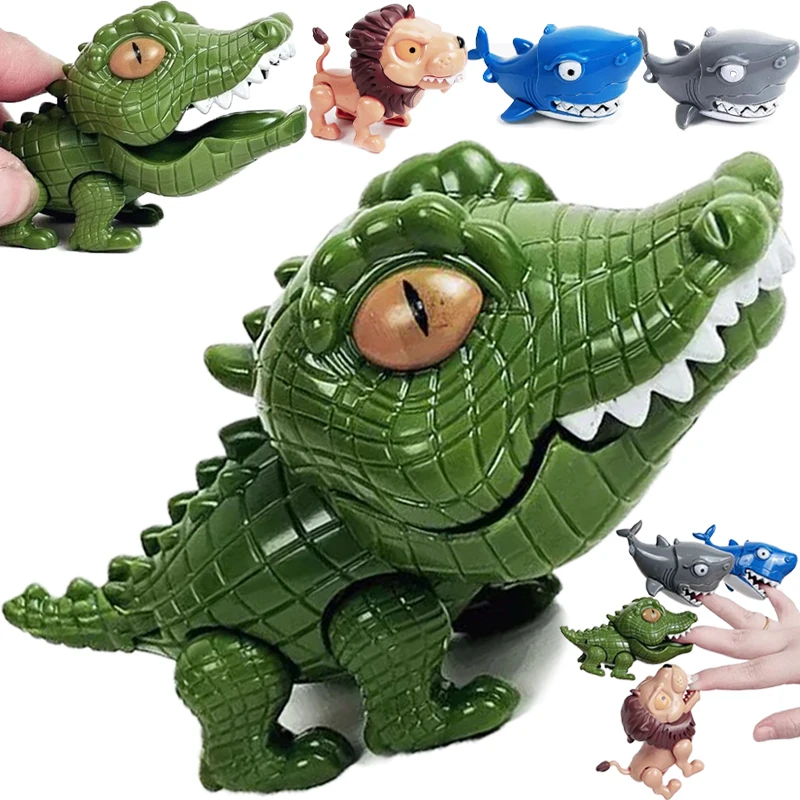 

Children's Finger Dinosaur Toys Finger-Biting Lion Shark Early Educational Games Mini Funny Creative Tricky Animals Model Gifts