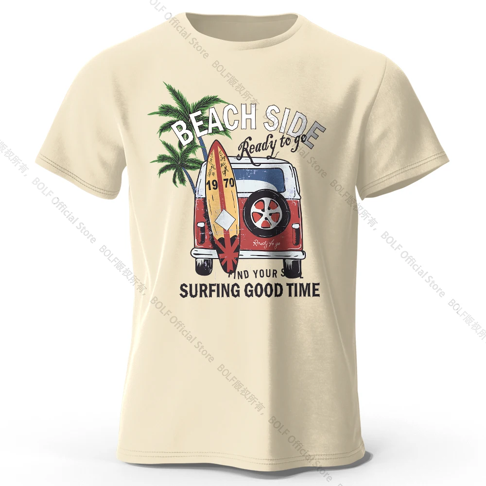 Retro Surf Badge Graphic Unisex Cotton T-Shirt