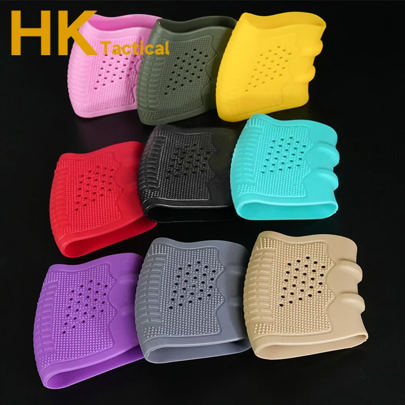 Pistol Glove Gun Accessories Rubber Grips Tactical Handgun Rubber Anti Slip Grip Universal Gloves Pistol G17/G18G19 Handle Breathable Gloves Grip Hunting Weapon Accessory