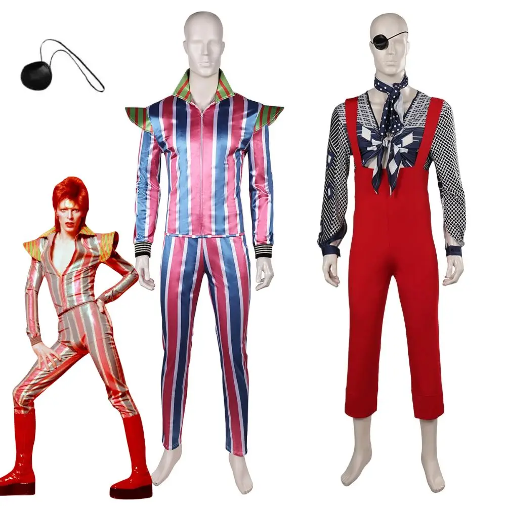 David Legend Bowie Cosplay The Thin White Duke Costume Disguise Adult Men  Overalls Shirt Scraf Fantasia Halloween Carnival Suit - AliExpress, image size:1000x1000