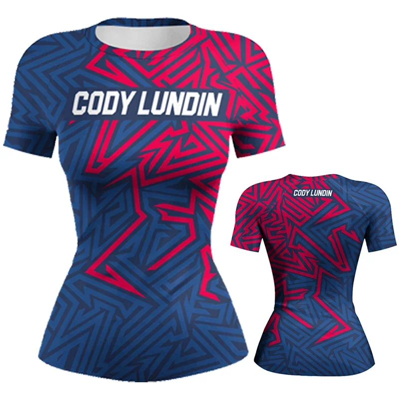 T-shirt de compression Rashguard pour femme, film d'anime, gym, musculation, yoga, slim, serré, Y-dehors, boxe, MMA 2