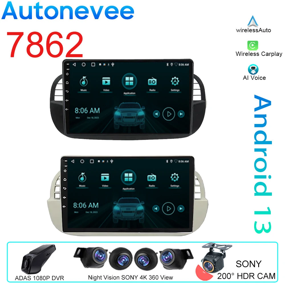 

Video Player Android 4G For Fiat 500 2007-2015 Auto Car Radio GPS Navigation 5G WIFI Multimedia Stereo Carplay QLED No 2din DVD