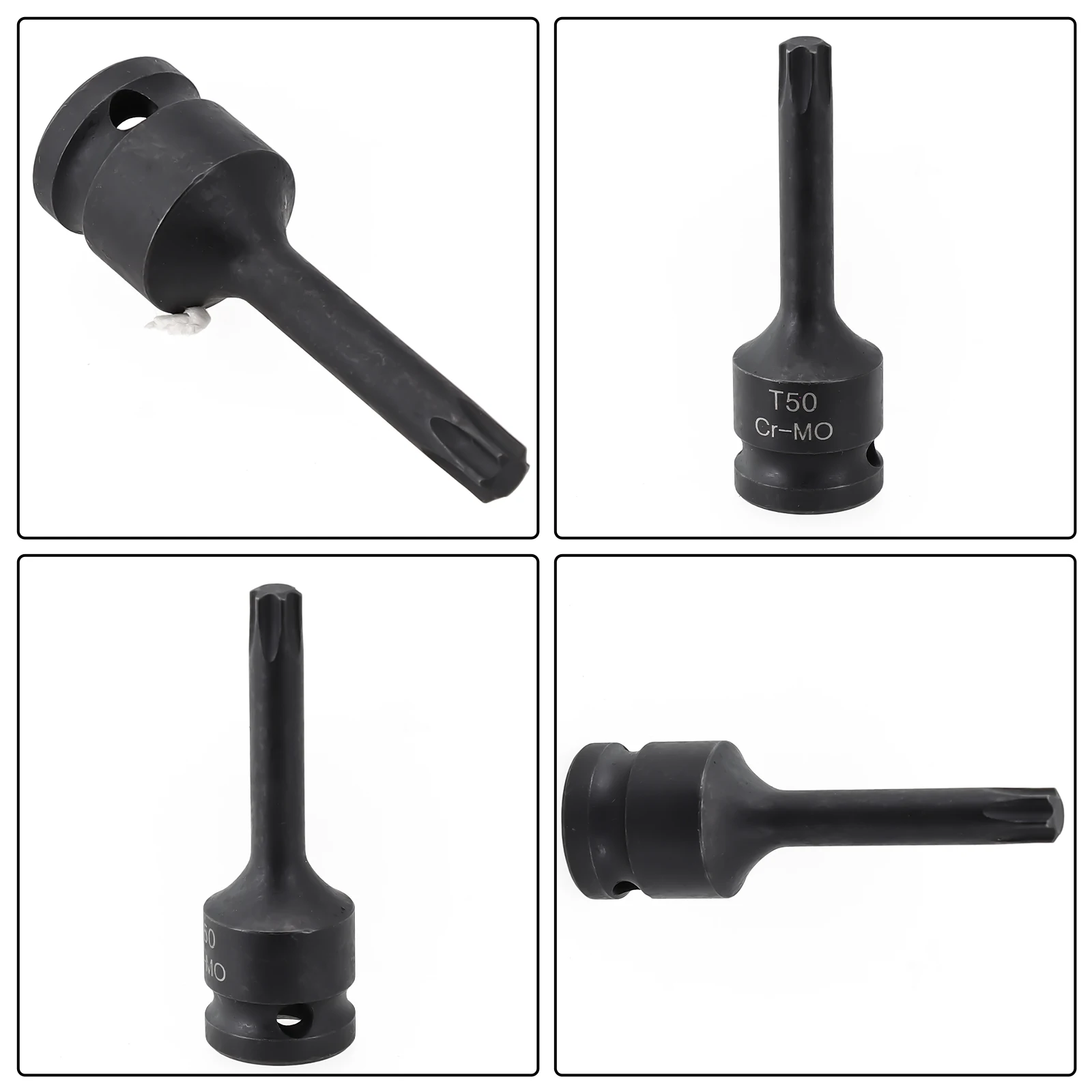 1ks 1/2 torx štípnutí nástrčkový vzduch rázový hasák adaptor 1/2 palec nástrčkový hranatý hlava T20-T100 pneumatické nástrčkový adaptér rázový hasák