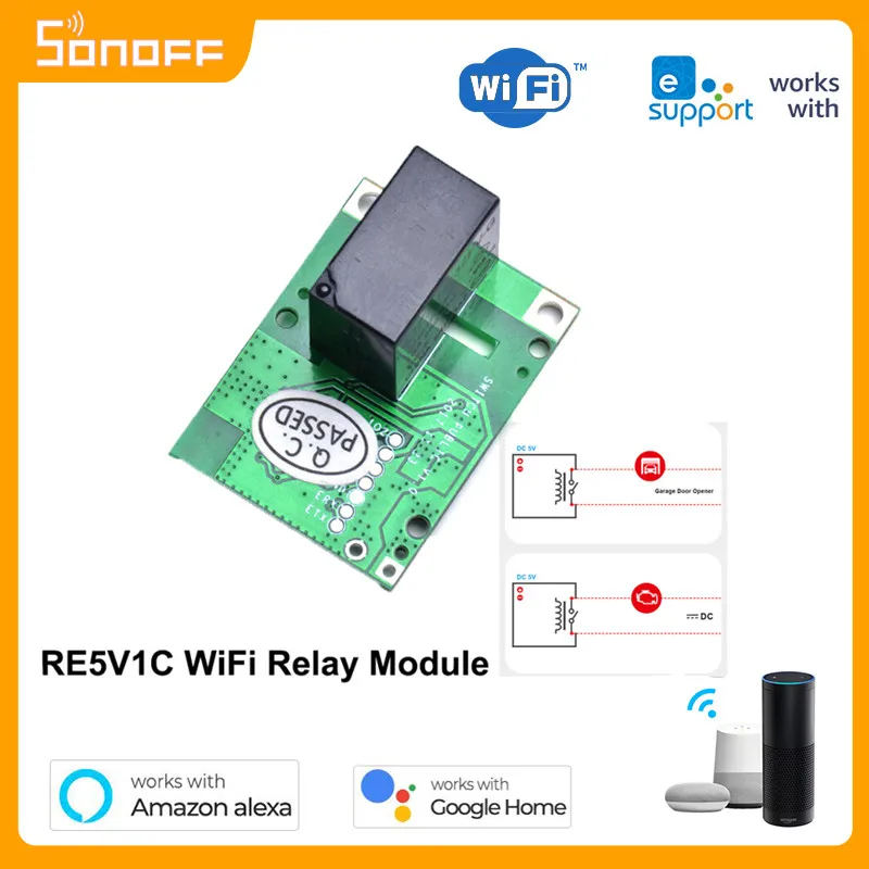 SONOFF Relay Module Switch Wifi Smart Switch 5V DC Wireless Switches Inching/Selflock Working Modes APP/Voice/LAN Control wifi smart switch