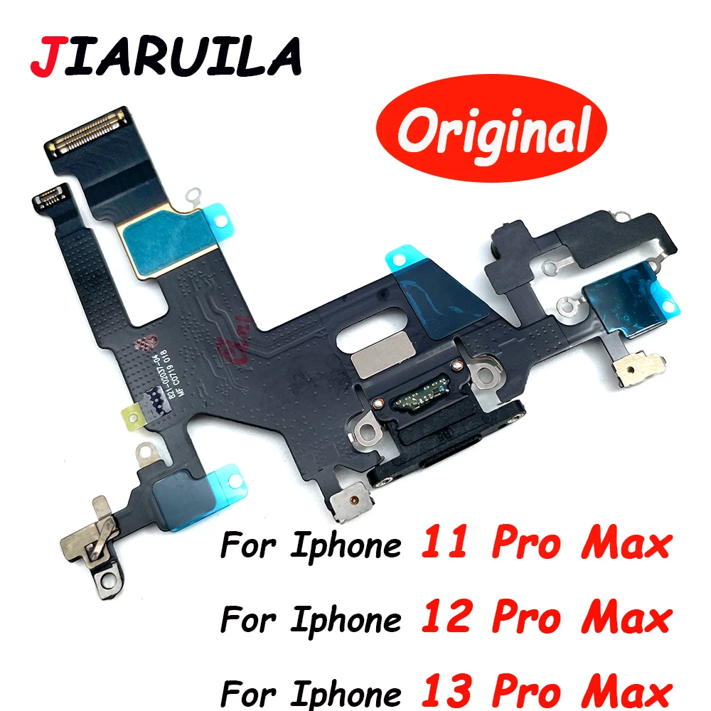 Originale Per Iphone 11 12 13 Pro Max 12 Pro Bottom Usb Port Charger Board Dock Connector Cavo Flessibile Di Ricarica Con Microfono