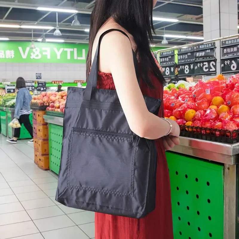 

Large Capacity Waterproof Oxford Cloth Reusable Foldable Shopping Bag Tote Bag Shoulder Bag Washable Shopper Storage Bag Handbag