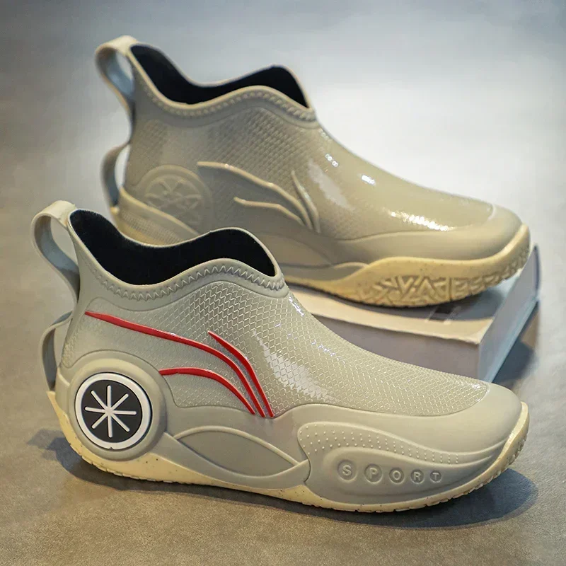 하이 퀄리티 남성용 미끄럼 방지 낚시 신발, 트렌디한 올 매치 레인 부츠, 야외 작업 부츠