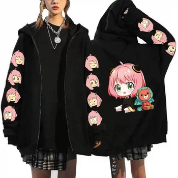 2025 موضة الاتجاه عادية أنيمي طباعة سستة هوديي فضفاضة مريحة شخصية طباعة هوديي رياضي 3