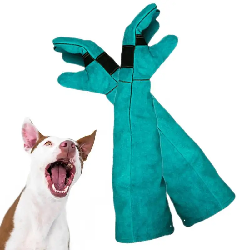 Pet Protective Gloves High Quality Pet Gloves Cowhide Leather Anti-grasping Anti Bite Protective Glove SnakeLizard Cat Dog Gardening Work Train Gloves