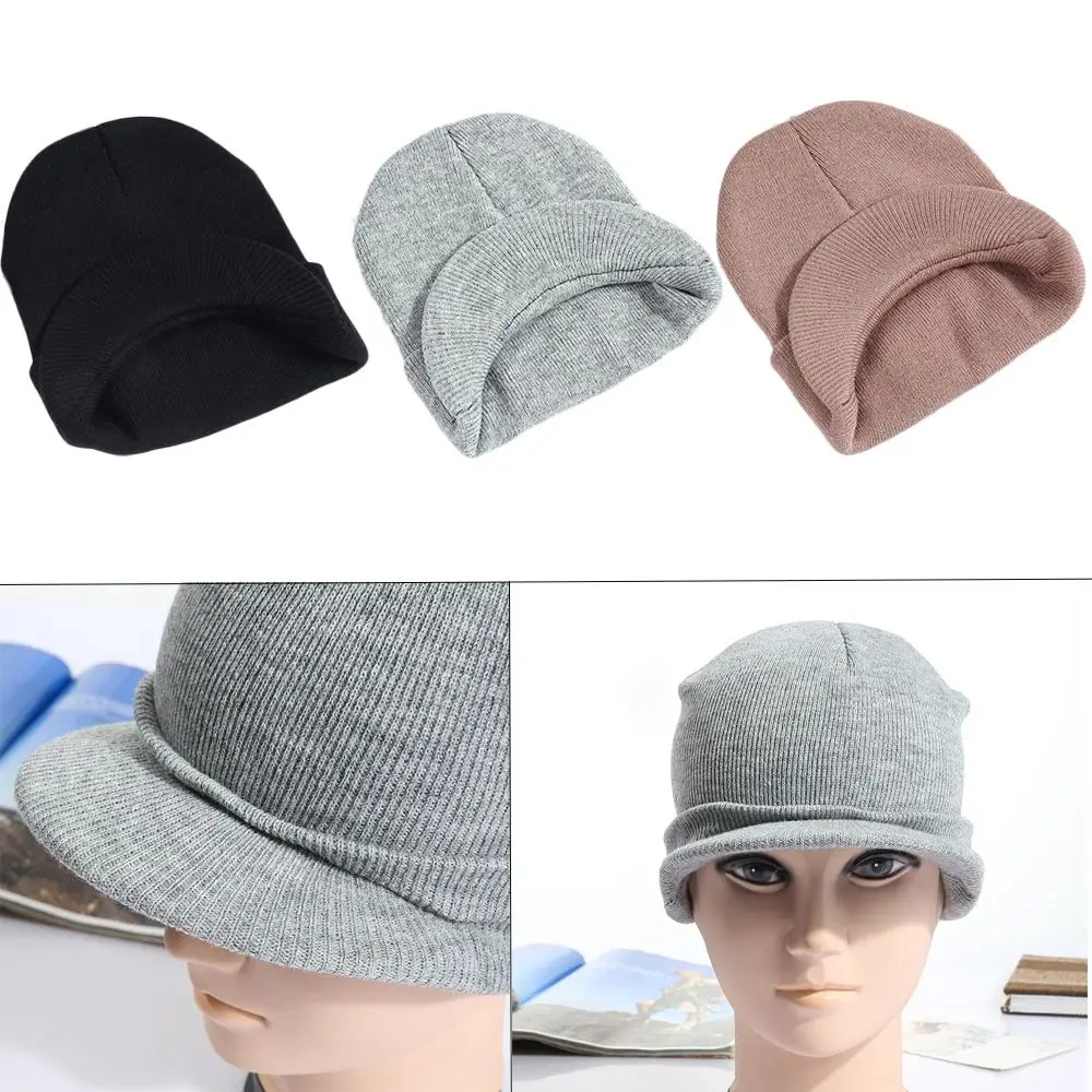 

Windproof Knitted Hat Fashion Ear Guard Middle Aged Outdoor Beanit Hat Keep Warm Warm Thick Peak Cap