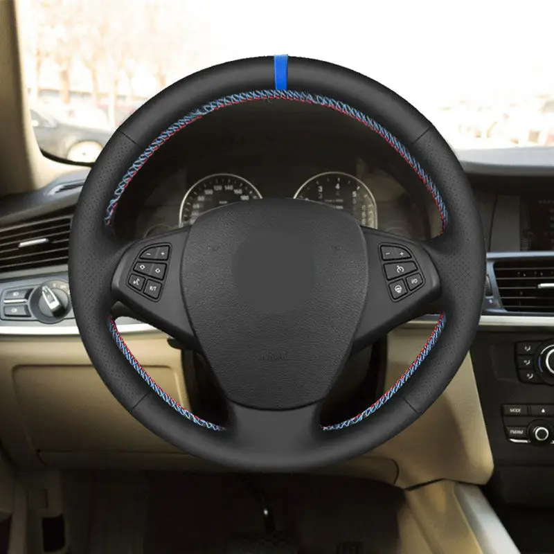 Per Bmw X3 E83 2005 2006 2007 2008 2009 2010 Pelle Perforata Blue Bar Coprivolante Per Auto Cucito A Mano Rivestimento Protettivo