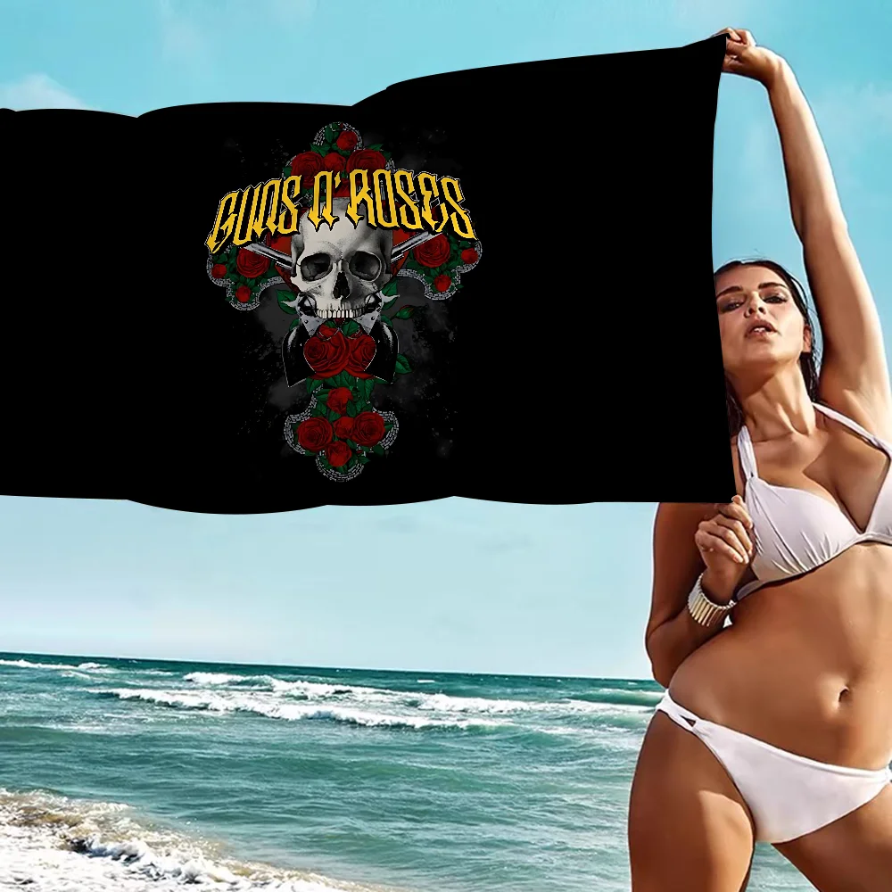 G-Guns N' Roses Big Microfiber Beach Towels Quick Dry Towel Sand Beach Towels Pool Towel For Travel Swim Pool Yoga