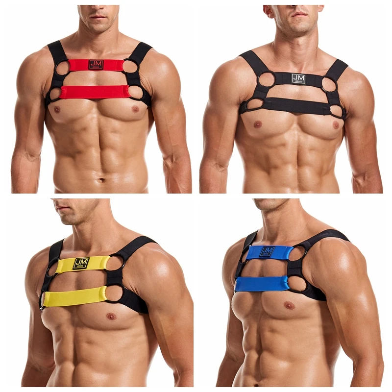 Male Leather Chest Harness Neoprene Tank Top Sexual Body Belt Strap Punk Rave Costumes for Sex