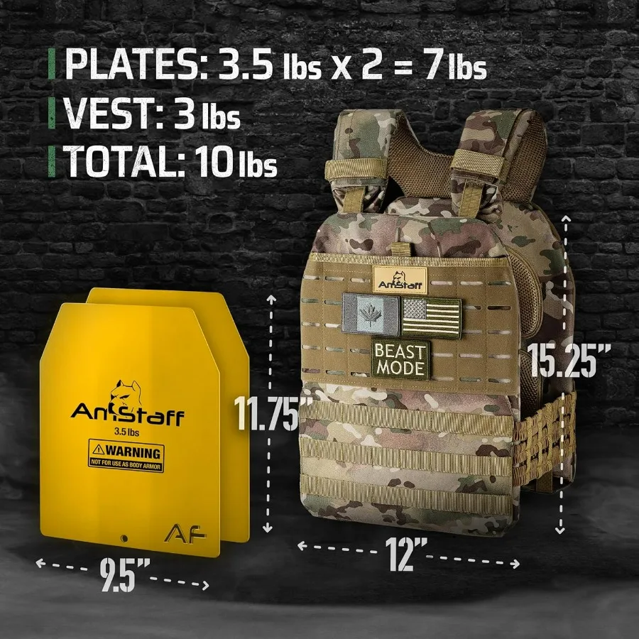 Tactical Weighted Vest - Adjustable Weight Vests - Versatile Wearable Vest for Fitness Workouts, Strength and Endurance Training