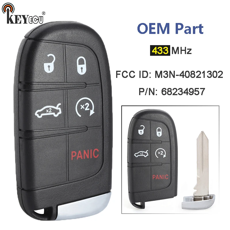 KEYECU-M3N-40821302-P-N-68234957-5-pulsanti-parti-OEM-telecomando-Smart-Proximity-Key-Fob-per.jpg Keyforkess M3N-40821302 P/N:68234957 5 pulsanti parti OEM telecomando Smart Proximity Key Fob per Dodge Challenger Charger SRT 2011-2018 - KEYECU M3N 40821302 P N 68234957 5 pulsanti parti OEM telecomando Smart Proximity Key Fob per