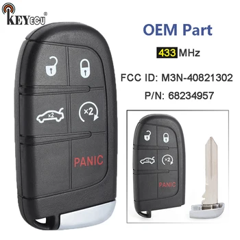 Keyforkess M3N-40821302 P/N:68234957 5 pulsanti parti OEM telecomando Smart Proximity Key Fob per Dodge Challenger Charger SRT 2011-2018