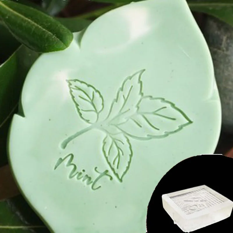 Exquisite Acrylic Handmade Soap Stamp, Mint Plants Flower Styles, Seal Natural for DIY Soap Making, Chapters, 40 - 50 mm